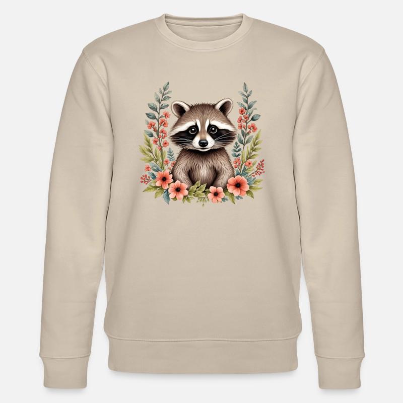 Niedlicher Waschbär - Stanley/Stella Unisex Bio-Sweatshirt CHANGER  - Beige