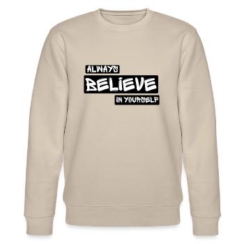Glauben - Stanley/Stella Unisex Bio-Sweatshirt CHANGER  - Beige - Vorne - Nik (191cm) & Marisol (170cm)