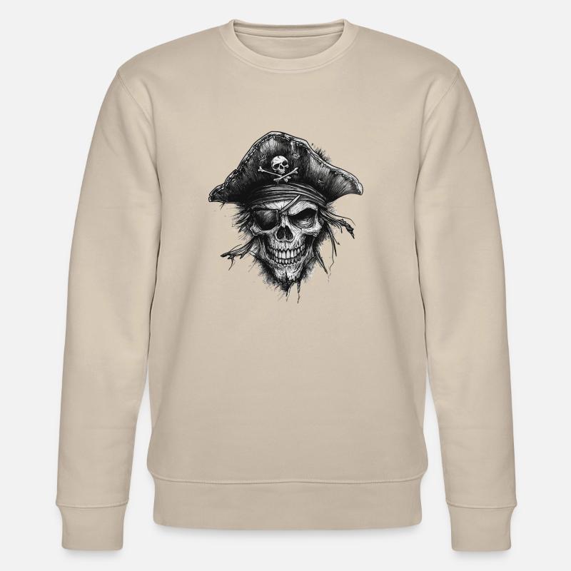 Crâne de pirate - Sweat bio CHANGER Stanley/Stella Unisexe - beige