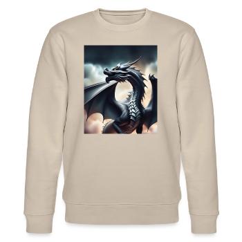 Grauer Drache - Stanley/Stella Unisex Bio-Sweatshirt CHANGER  - Beige - Vorne - Nik (191cm) & Marisol (170cm)