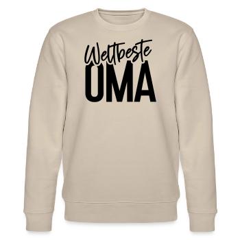 Weltbeste OMA - Stanley/Stella Unisex Bio-Sweatshirt CHANGER  - Beige - Vorne - Nik (191cm) & Marisol (170cm)