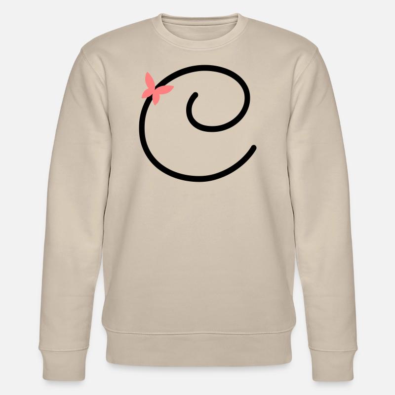Buchstabe C Schmetterlingsbuchstabe - Stanley/Stella Unisex Bio-Sweatshirt CHANGER  - Beige