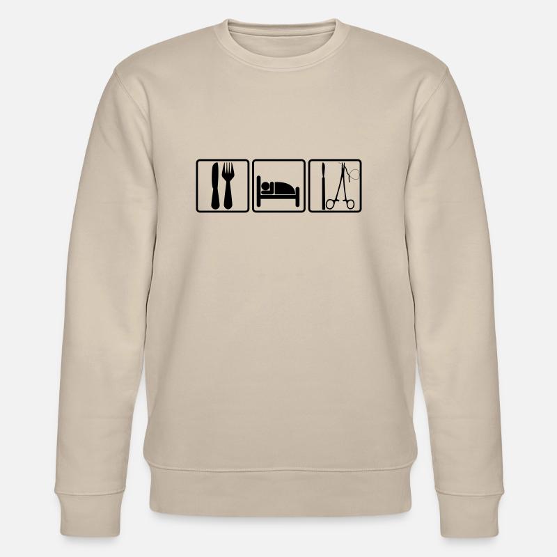 essen schlafen chirurg - Stanley/Stella Unisex Bio-Sweatshirt CHANGER  - Beige