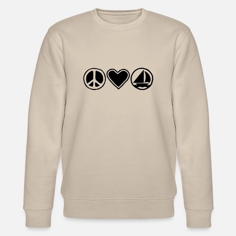 Peace, Love & Sailing - Stanley/Stella Unisex Bio-Sweatshirt CHANGER  - Beige