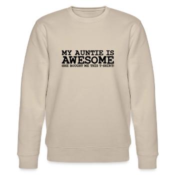 my auntie is awesome - Stanley/Stella Unisex Bio-Sweatshirt CHANGER  - Beige - Vorne - Nik (191cm) & Marisol (170cm)
