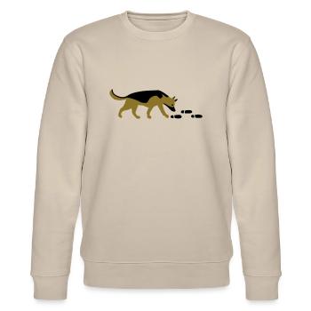 Mantrailer Schäferhund Vektor - Stanley/Stella Unisex Bio-Sweatshirt CHANGER  - Beige - Vorne - Nik (191cm) & Marisol (170cm)