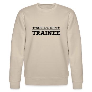World's Best Trainee - Stanley/Stella CHANGER Unisex Organic Sweatshirt - beige - Front - Nik (191cm) & Marisol (170cm)
