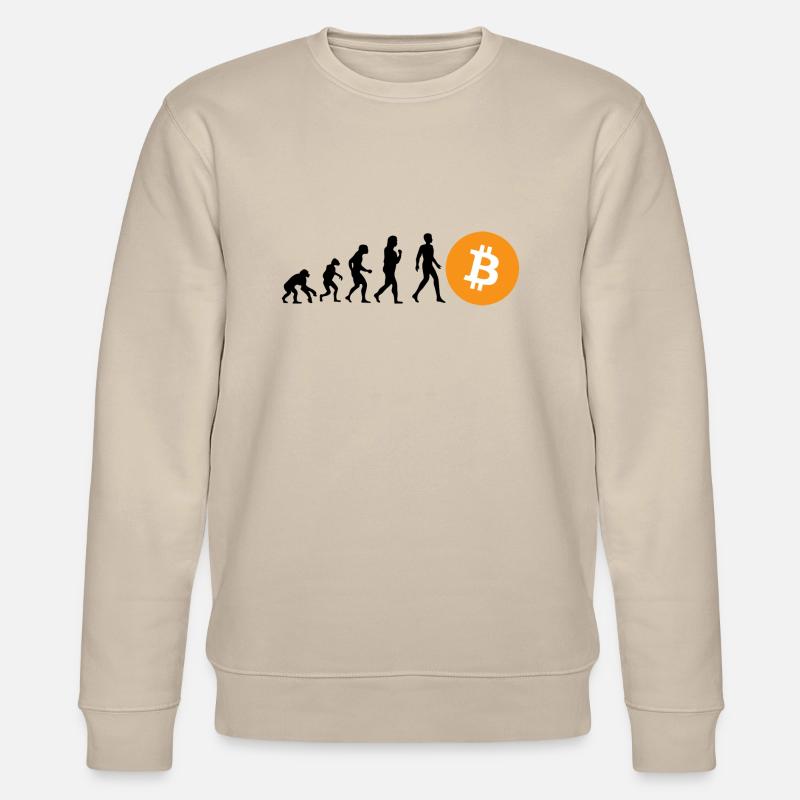 Crypto Evolution of BTC Bitcoin - Stanley/Stella CHANGER Unisex Organic Sweatshirt - beige
