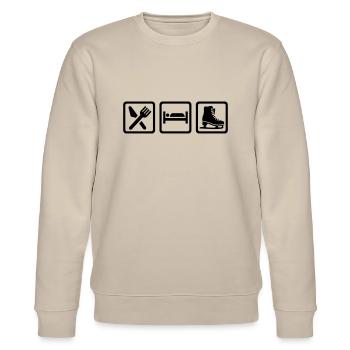 Schlittschuh - Stanley/Stella Unisex Bio-Sweatshirt CHANGER  - Beige - Vorne - Nik (191cm) & Marisol (170cm)