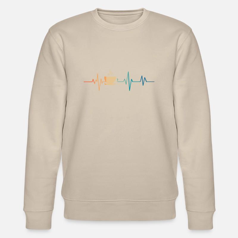 Heartbeat Retro Kaffeetasse - Stanley/Stella Unisex Bio-Sweatshirt CHANGER  - Beige