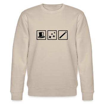 Zauberer - Stanley/Stella Unisex Bio-Sweatshirt CHANGER  - Beige - Vorne - Nik (191cm) & Marisol (170cm)