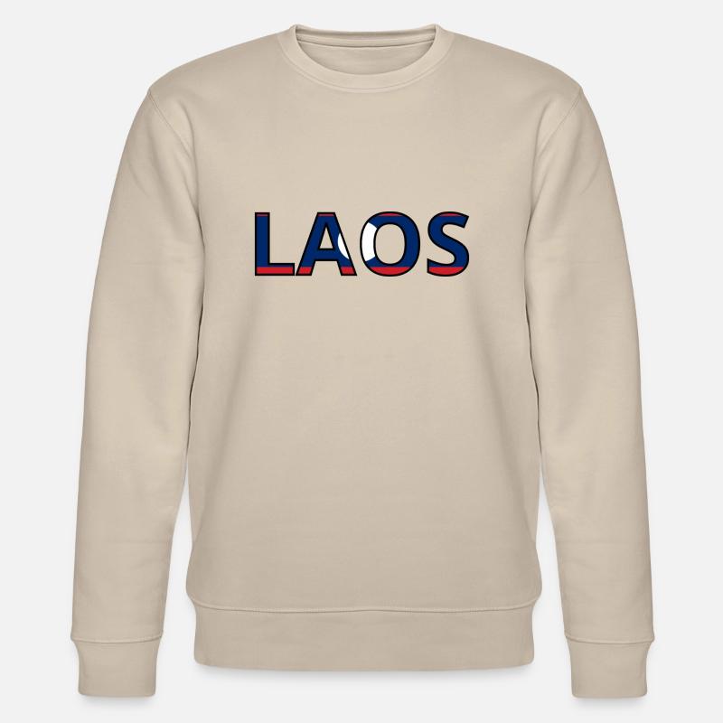 Laos Flag - Stanley/Stella CHANGER Unisex Organic Sweatshirt - beige