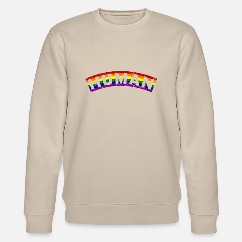 Human Pride Flag Design - Stanley/Stella Unisex Bio-Sweatshirt CHANGER  - Beige