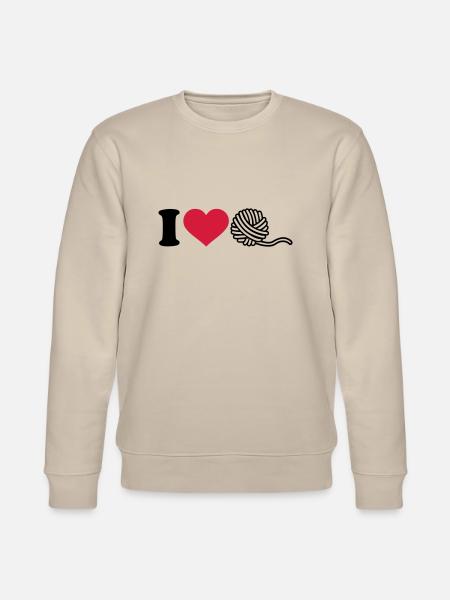 I love Knitting - Stanley/Stella CHANGER Unisex Organic Sweatshirt - beige