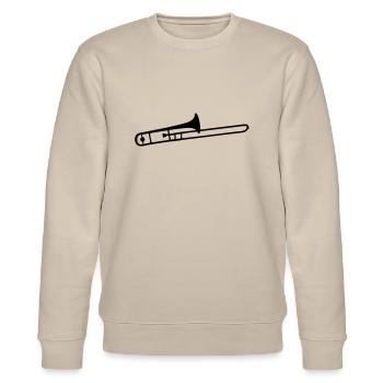 posaune - Stanley/Stella Unisex Bio-Sweatshirt CHANGER  - Beige - Vorne - Nik (191cm) & Marisol (170cm)