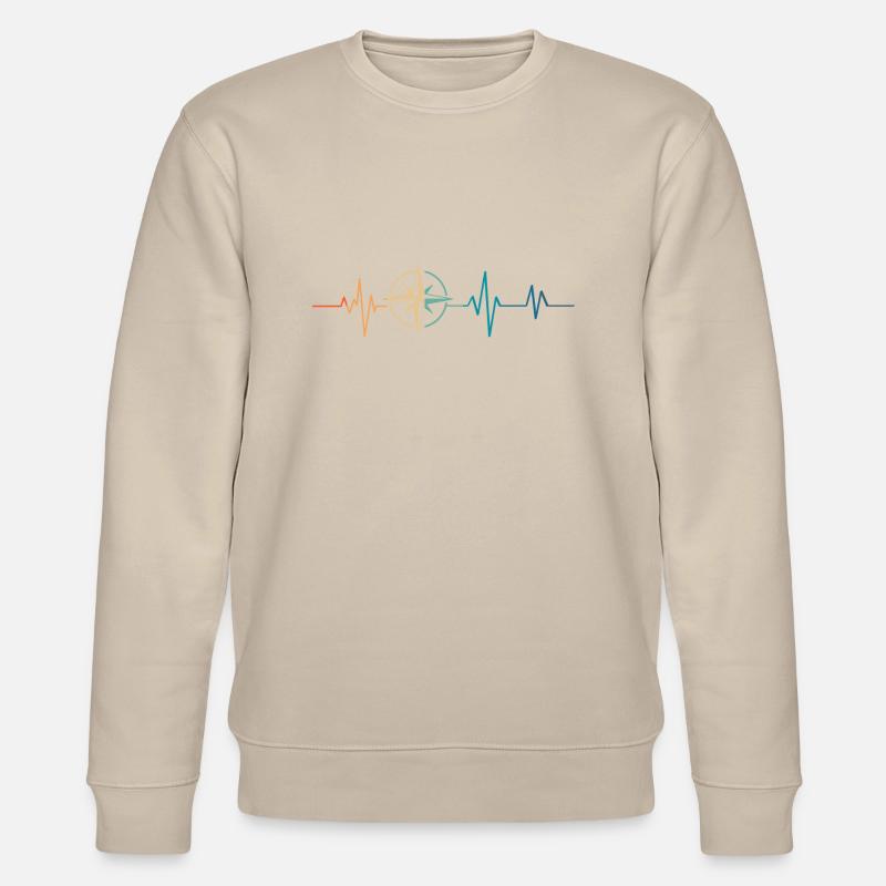 Retro Heartbeat Kompass - Stanley/Stella Unisex Bio-Sweatshirt CHANGER  - Beige