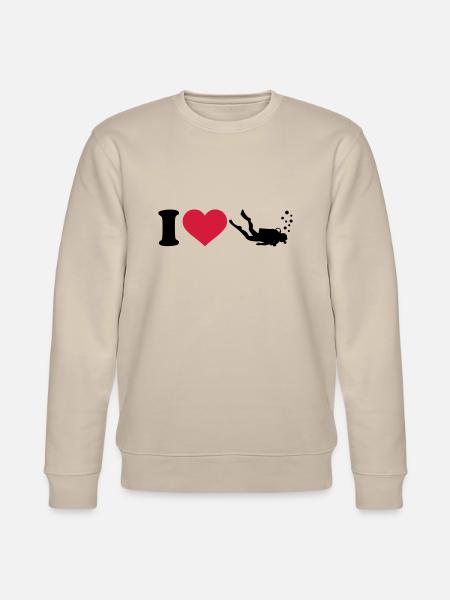 I love Diving - Stanley/Stella CHANGER Unisex Organic Sweatshirt - beige