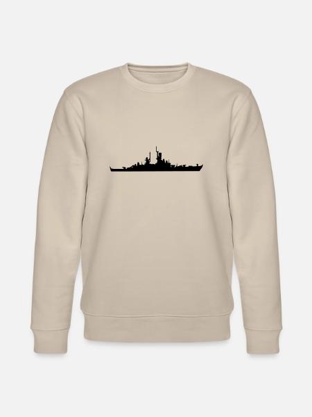 Vector Navy warship Silhouette - Stanley/Stella CHANGER Unisex Organic Sweatshirt - beige