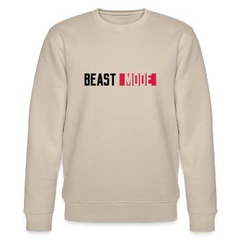 logo monster mode on schalter beast button switch - Stanley/Stella Unisex Bio-Sweatshirt CHANGER  - Beige - Vorne - Nik (191cm) & Marisol (170cm)