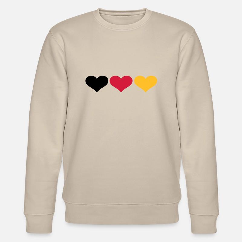 Deutschland Herzen - Stanley/Stella Unisex Bio-Sweatshirt CHANGER  - Beige