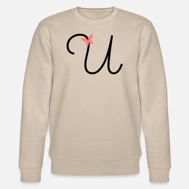 Buchstabe U Schmetterlingsbuchstabe - Stanley/Stella Unisex Bio-Sweatshirt CHANGER  - Beige