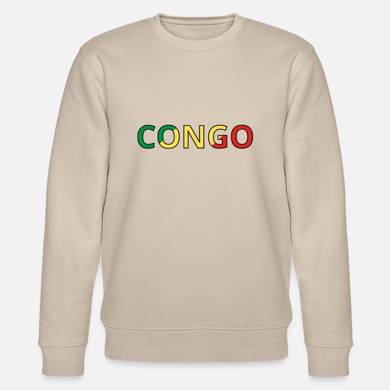Flagge des Kongo - Stanley/Stella Unisex Bio-Sweatshirt CHANGER  - Beige