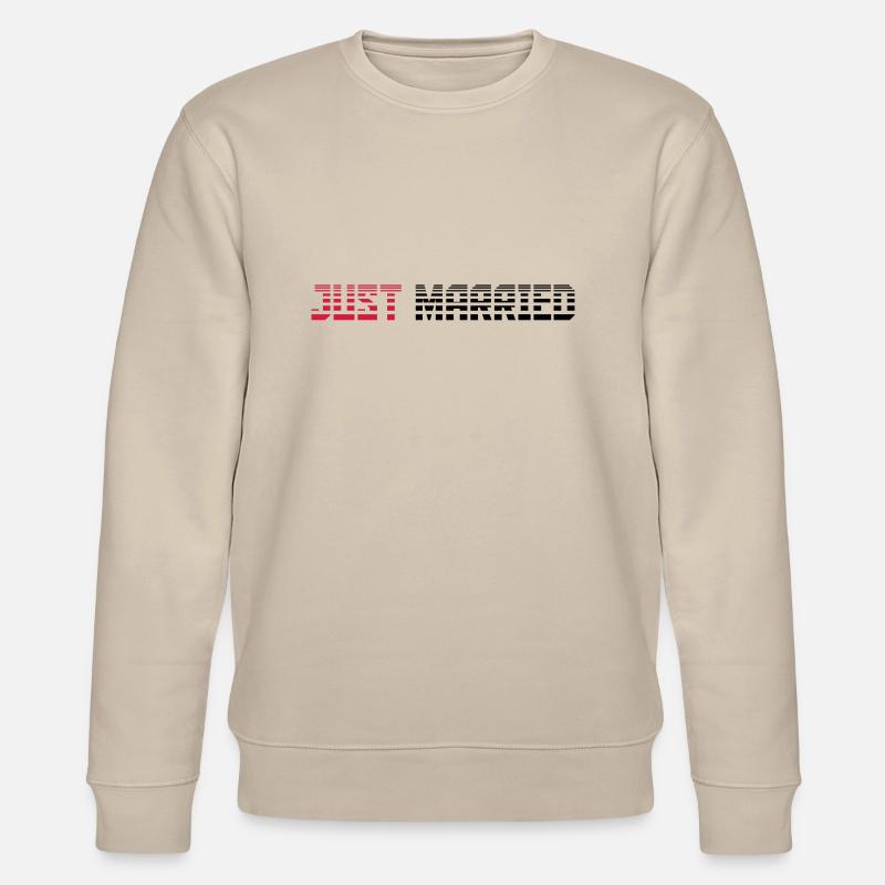 Just Married Text Logo Design - Stanley/Stella Unisex Bio-Sweatshirt CHANGER  - Beige