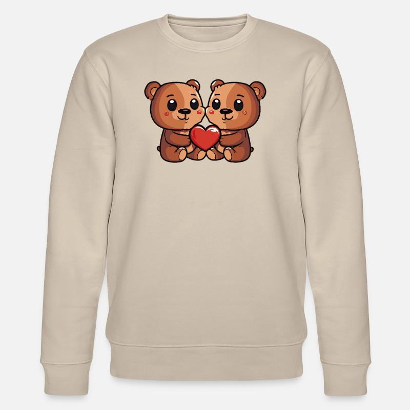 Couple d’ours Saint-Valentin - Sweat bio CHANGER Stanley/Stella Unisexe - beige