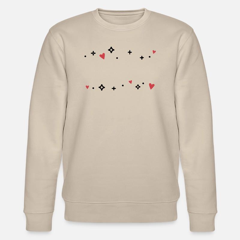 Herzen Sternchen Glitzer - Stanley/Stella Unisex Bio-Sweatshirt CHANGER  - Beige