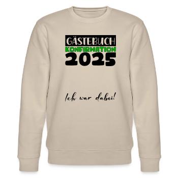 Confirmation 2025 Guest Book Decoration Girls Boys - Stanley/Stella CHANGER Unisex Organic Sweatshirt - beige - Front - Nik (191cm) & Marisol (170cm)