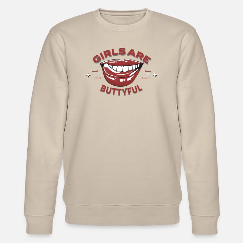Piger er numser - Stanley/Stella økologisk unisex-sweatshirt CHANGER  - beige