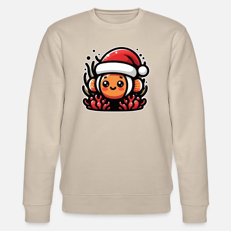 Anemonenfisch Clownfisch Weihnachten - Stanley/Stella Unisex Bio-Sweatshirt CHANGER  - Beige