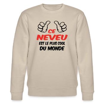 BESTER NEFFE - Stanley/Stella Unisex Bio-Sweatshirt CHANGER  - Beige - Vorne - Nik (191cm) & Marisol (170cm)