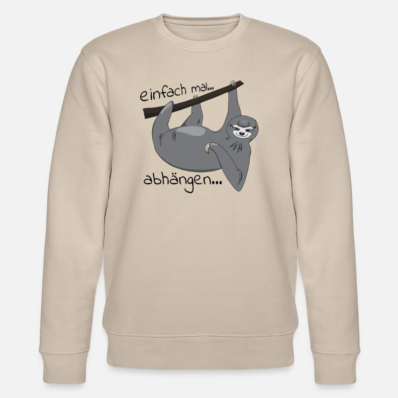 Faultier "einfach mal abhängen" - Stanley/Stella Unisex Bio-Sweatshirt CHANGER  - Beige