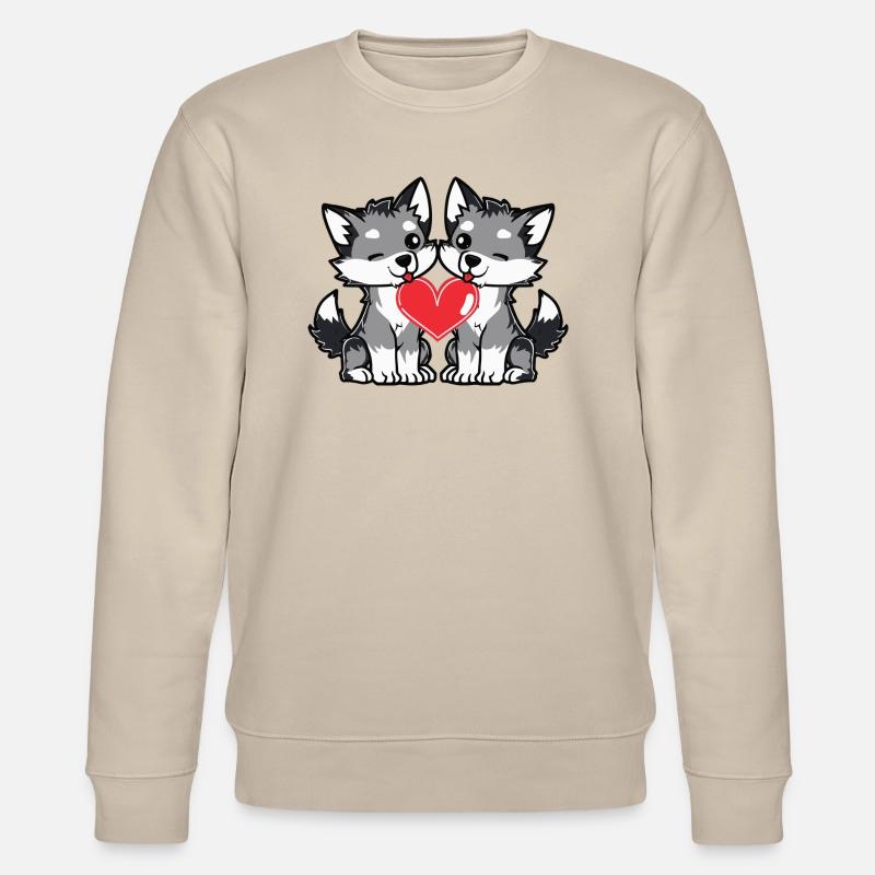 Couple de loups Saint-Valentin - Sweat bio CHANGER Stanley/Stella Unisexe - beige