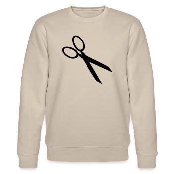 Schere - Stanley/Stella Unisex Bio-Sweatshirt CHANGER  - Beige - Vorne - Nik (191cm) & Marisol (170cm)