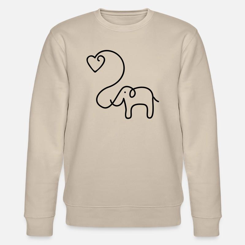 ÉLÉPHANT avec le coeur - Sweat bio CHANGER Stanley/Stella Unisexe - beige