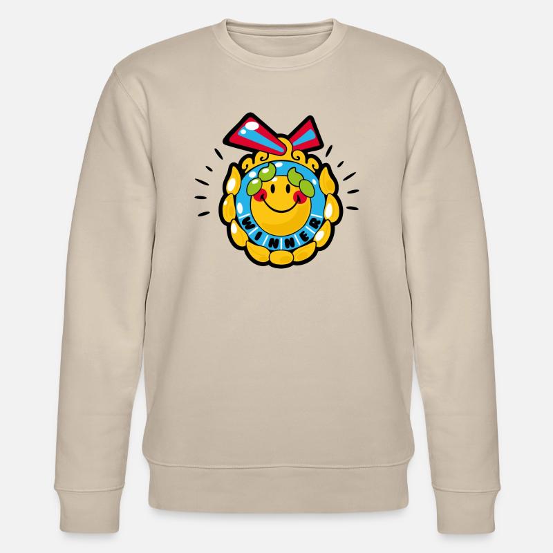Smiley Winning Medal - Stanley/Stella Unisex Bio-Sweatshirt CHANGER  - Beige