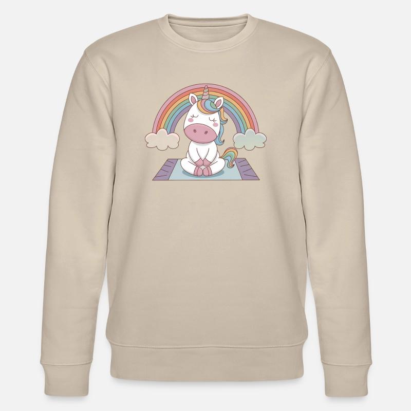 Yoga Einhorn - Stanley/Stella Unisex Bio-Sweatshirt CHANGER  - Beige