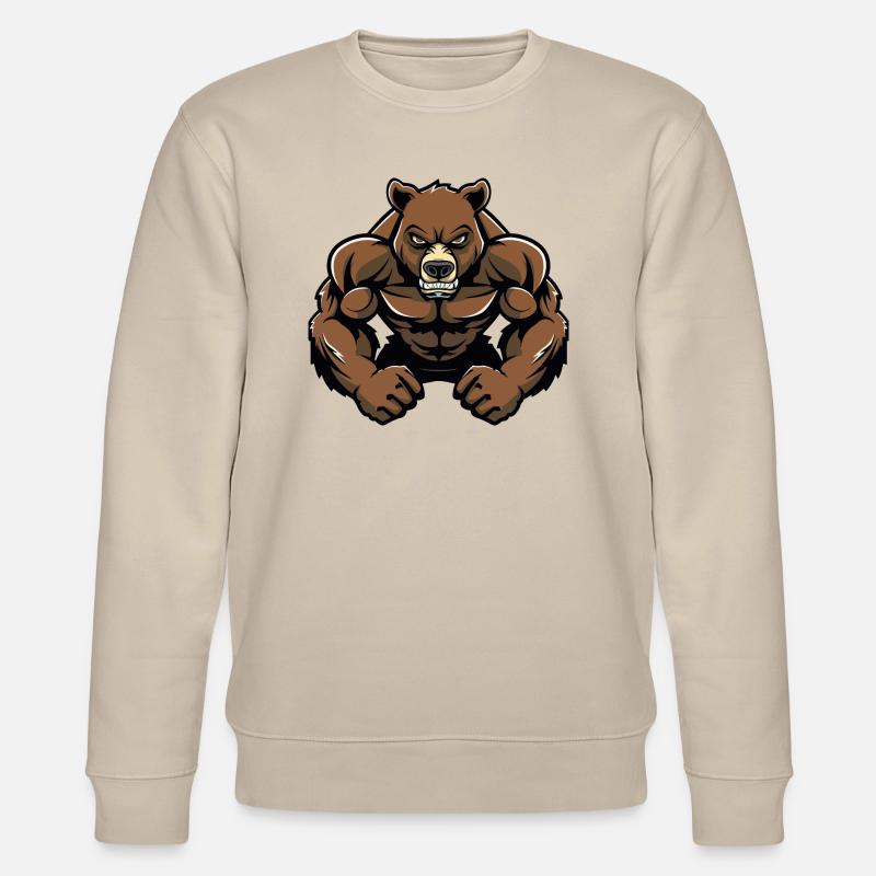 Bär Comic - Stanley/Stella Unisex Bio-Sweatshirt CHANGER  - Beige