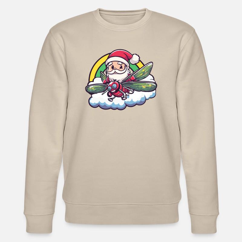 Libellule Père Noël Arc-en-ciel - Sweat bio CHANGER Stanley/Stella Unisexe - beige