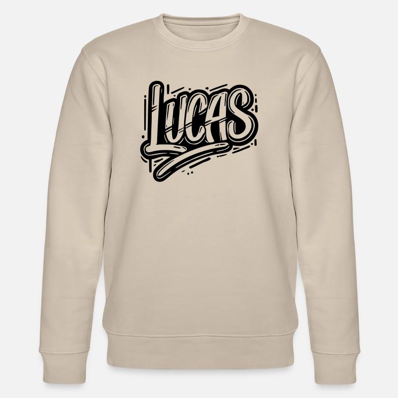 Lucas Surname First name Graffiti - Stanley/Stella CHANGER Unisex Organic Sweatshirt - beige
