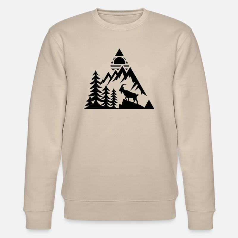 Alpen Berge Steinbock - Stanley/Stella Unisex Bio-Sweatshirt CHANGER  - Beige