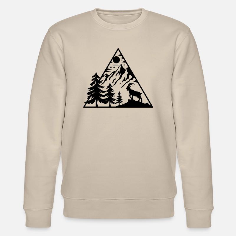 Alpen Berge Steinbock - Stanley/Stella Unisex Bio-Sweatshirt CHANGER  - Beige