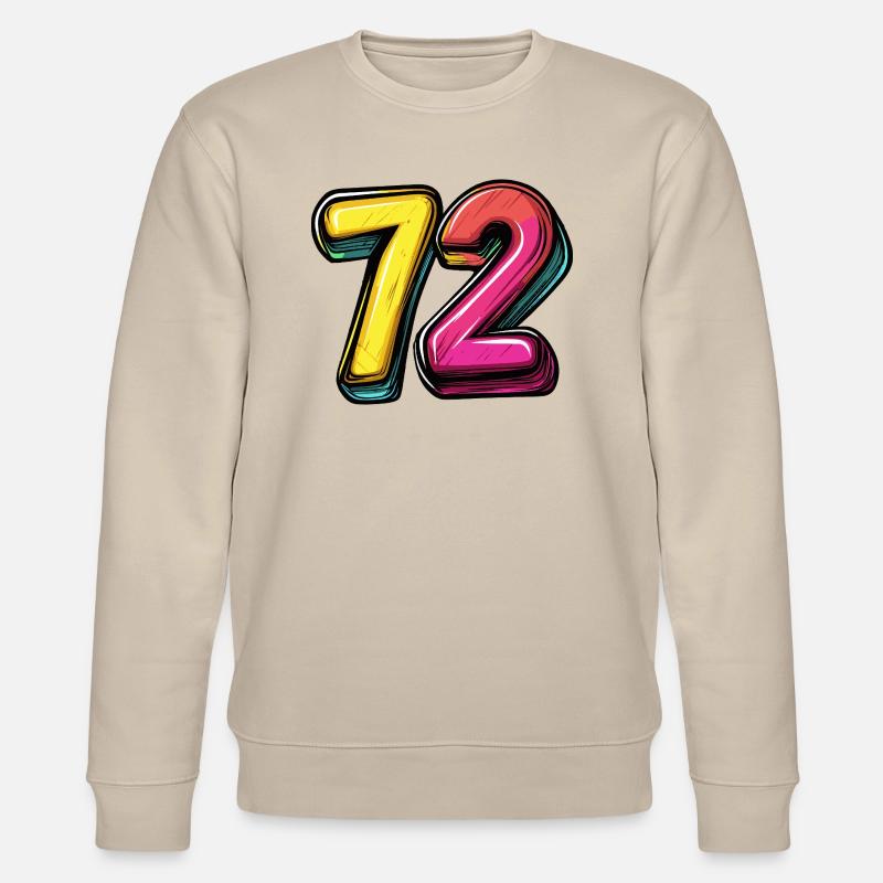 72 Zahl Symbol - Stanley/Stella Unisex Bio-Sweatshirt CHANGER  - Beige