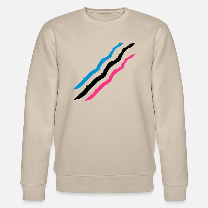 3 Querstrich Pinselstrich Graffiti Kratzer Linien - Stanley/Stella Unisex Bio-Sweatshirt CHANGER  - Beige