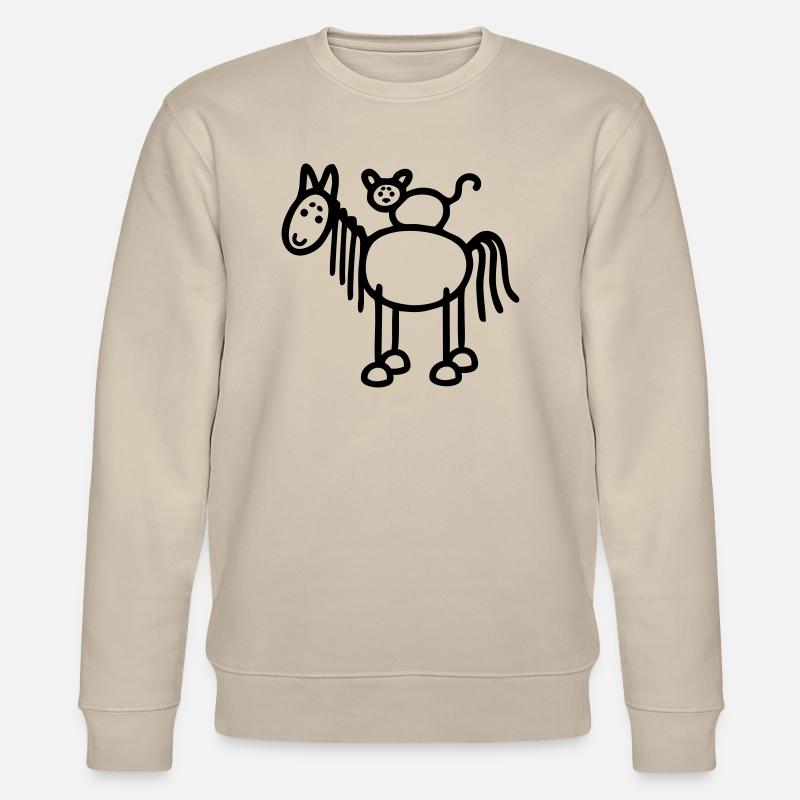 Pferd & Katze - Stanley/Stella Unisex Bio-Sweatshirt CHANGER  - Beige