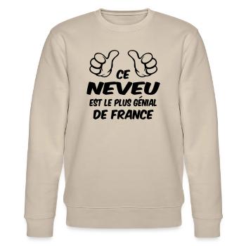 BESTER NEFFE - Stanley/Stella Unisex Bio-Sweatshirt CHANGER  - Beige - Vorne - Nik (191cm) & Marisol (170cm)