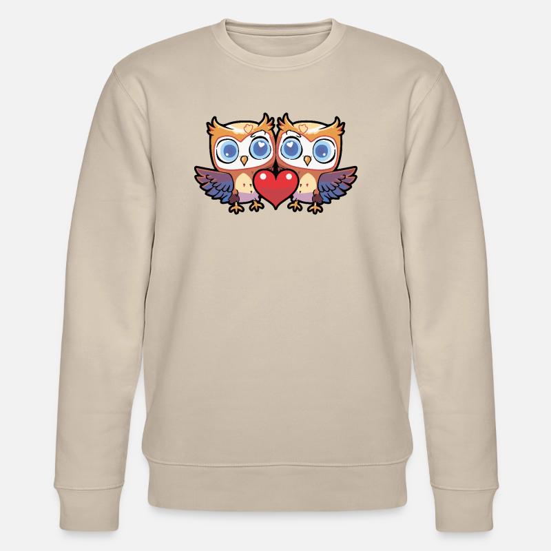Couple de hiboux Saint-Valentin - Sweat bio CHANGER Stanley/Stella Unisexe - beige