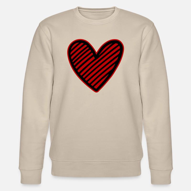Dessin de symbole de coeur - Sweat bio CHANGER Stanley/Stella Unisexe - beige
